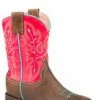 'Roper' Big Kids Girls' Square Toe - Brown / Pink