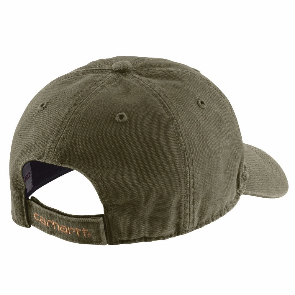 'Carhartt' Men's Adjustable Canvas Cap - Army Green 2 'Carhartt' Men's Adjustable Canvas Cap - Army Green - Image 2
