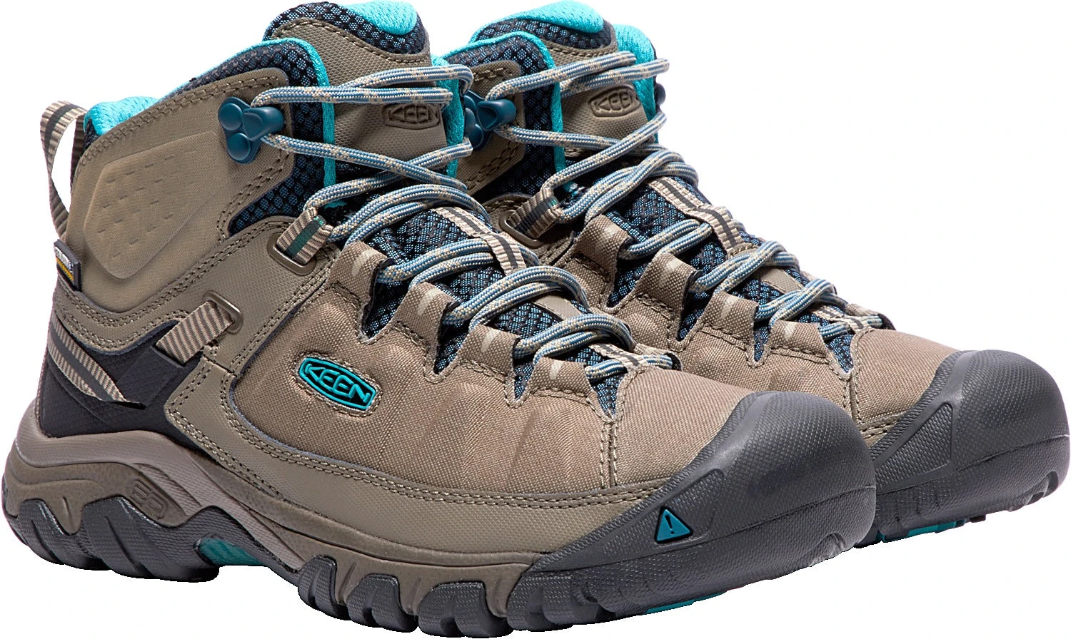 'Keen Outdoor' Women's Targhee EXP WP Mid Hiker - Brindle / Blue Coral 4 'Keen Outdoor' Women's Targhee EXP WP Mid Hiker - Brindle / Blue Coral - Image 4