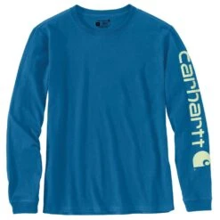 'Carhartt' Women's Workwear Logo Sleeve T-Shirt - Marine Blue -Outdoor Clothing Shop 103401 H71 WF22 e 1024x1024@2x