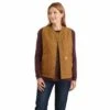 'Carhartt' Women's Rugged Flex Canvas Insulated Rib Collar Vest - Carhartt Brown
