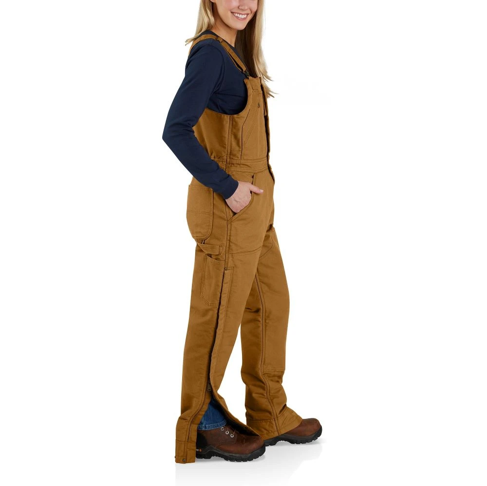 'Carhartt' Women's Loose Fit Duck Insulated Biberall - Carhartt Brown 2 'Carhartt' Women's Loose Fit Duck Insulated Biberall - Carhartt Brown - Image 2