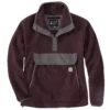 'Carhartt' Women's 1/4 Snap Relaxed Fit Fleece Jacket - Blackberry Heather