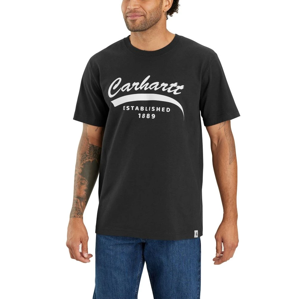 'Carhartt' Men's Relaxed Fit Heavyweight Graphic T-Shirt - Black 1 'Carhartt' Men's Relaxed Fit Heavyweight Graphic T-Shirt - Black