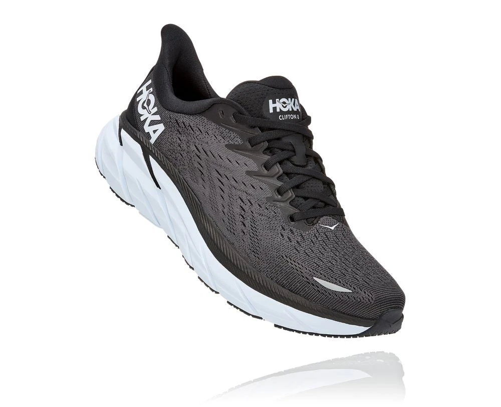 'HOKA' Men's Clifton 8 - Black / White 1 'HOKA' Men's Clifton 8 - Black / White