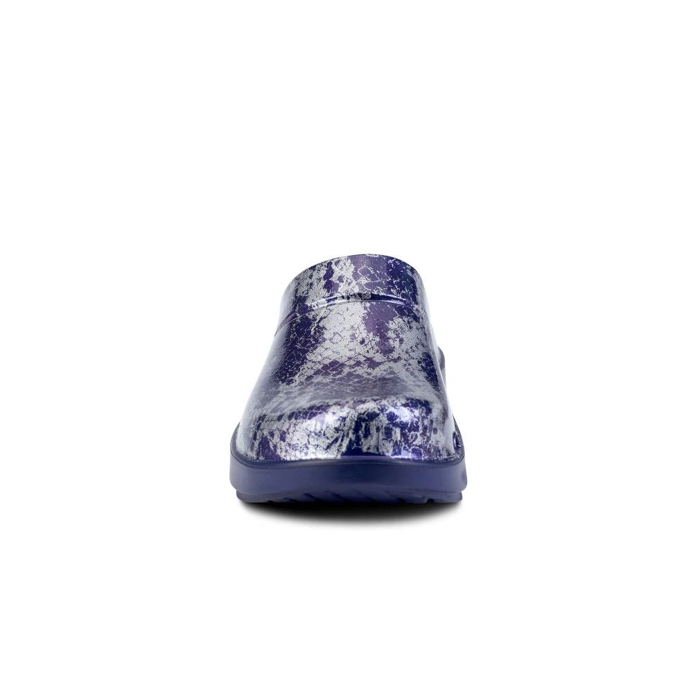 'OOFOS' Women's OOcloog Clog Limited Edition - Navy / Silver Snake 4 'OOFOS' Women's OOcloog Clog Limited Edition - Navy / Silver Snake - Image 4