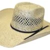 'Twister' Twisted Weave Western Hat - Ivory / Tan