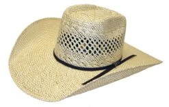 'Twister' Twisted Weave Western Hat - Ivory / Tan