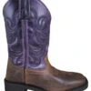 'Smoky Mountain' Children's 8.5" Tucson Western Square Toe - Brown Oil Distressed / Dark Purple