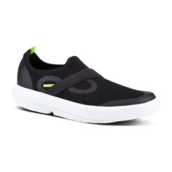 'OOFOS' Men's OOmg Mesh Low Slip On - White / Black -Outdoor Clothing Shop 5080WHTBLK 1024x1024@2x