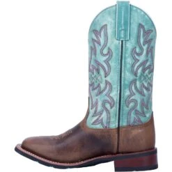'Laredo' Women's 11" Anita Western Square Toe - Brown / Turquoise -Outdoor Clothing Shop 5607 3 1024x1024@2x