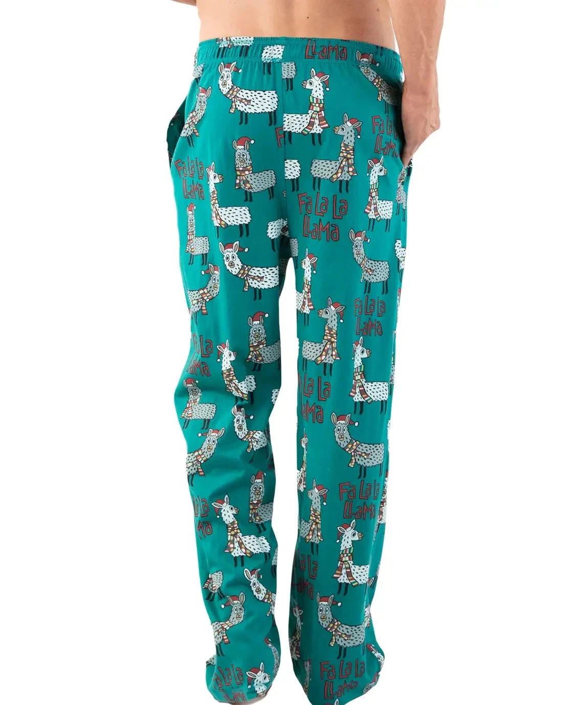 'Lazy One' Men's Fa La Llama PJ Pant - Teal 2 'Lazy One' Men's Fa La Llama PJ Pant - Teal - Image 2