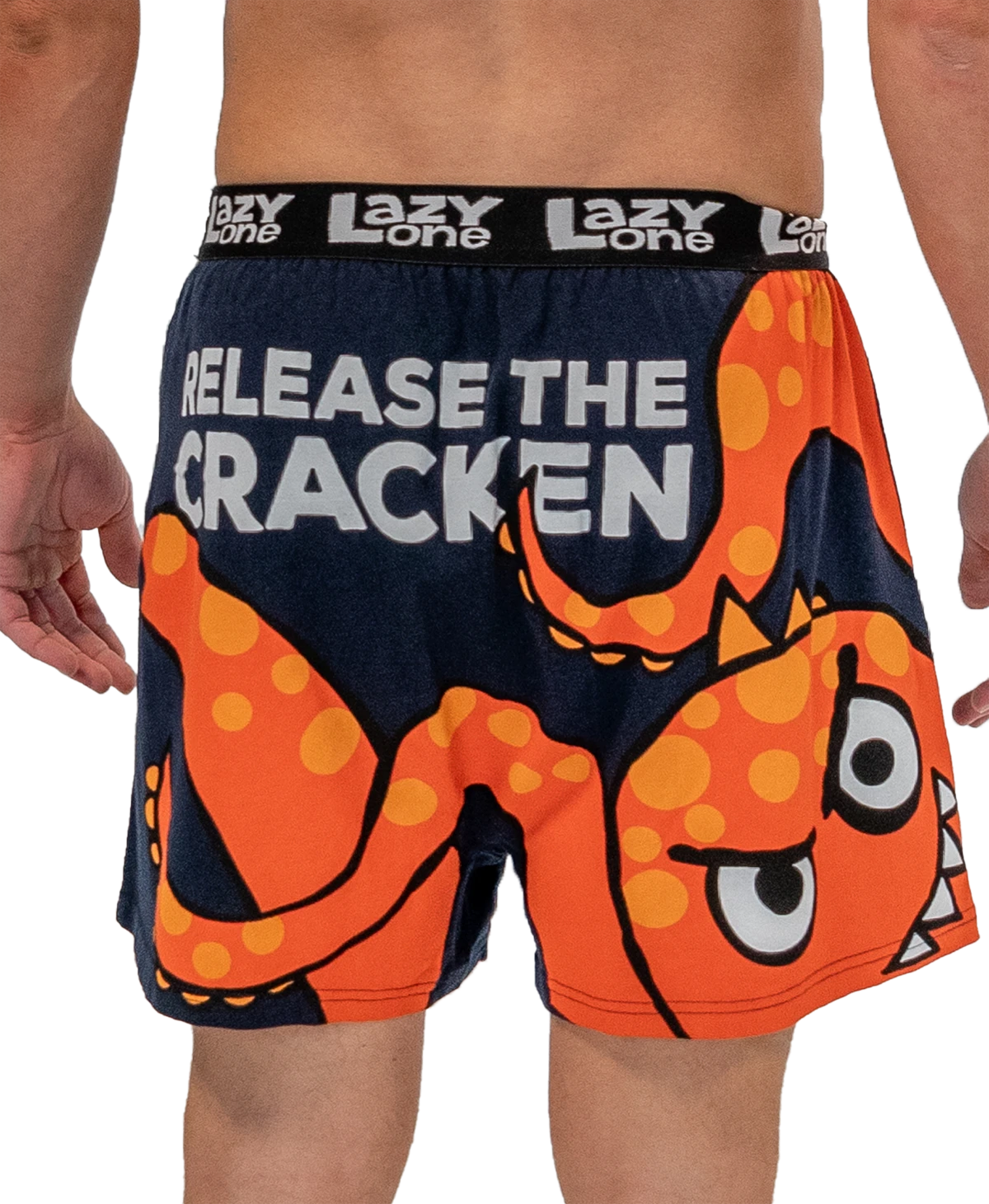 'Lazy One' Men's Release The Cracken Boxer - Navy / Orange 1 'Lazy One' Men's Release The Cracken Boxer - Navy / Orange