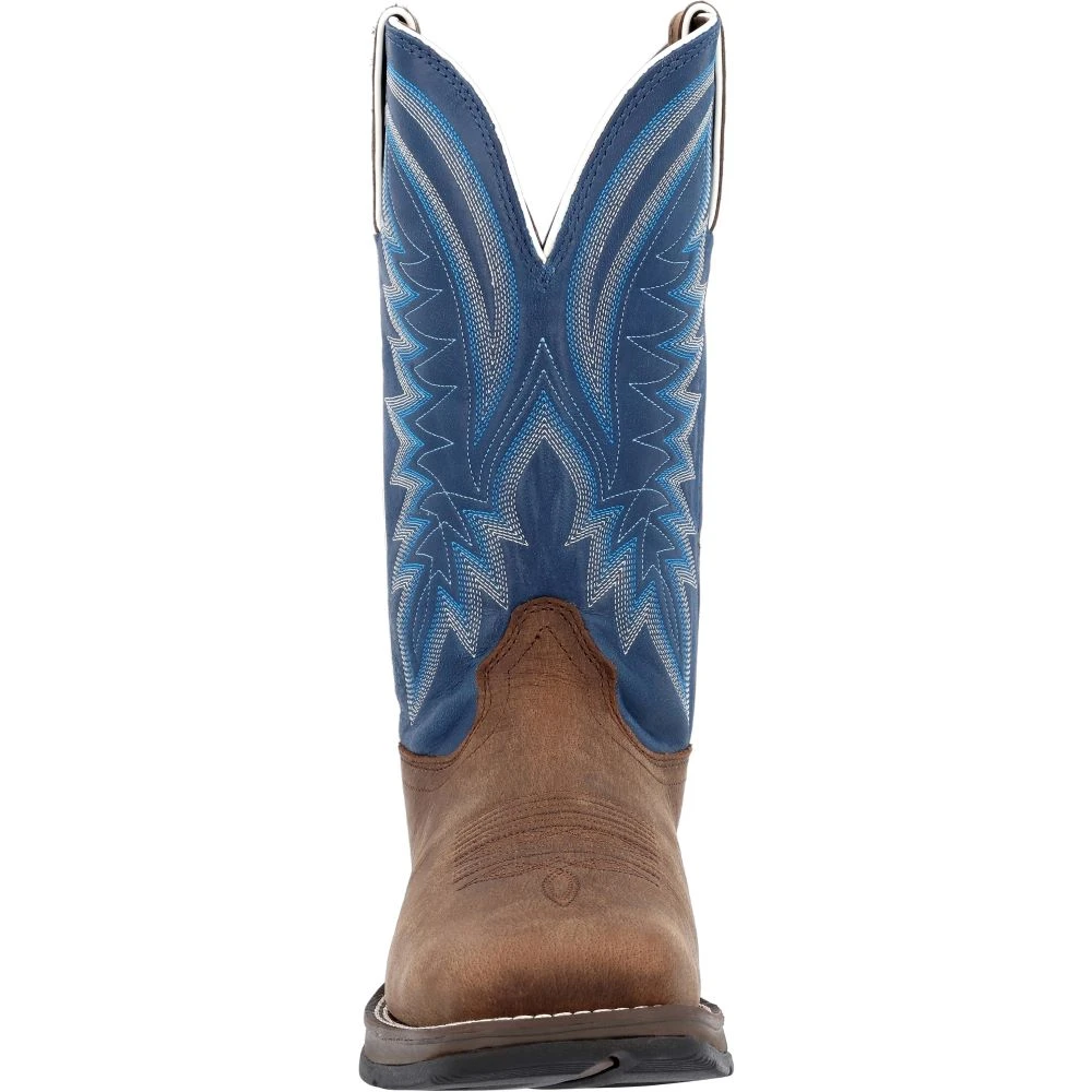 'Durango' Men's 12" Rebel Western Square Toe - Saddle Brown / Denim Blue 4 'Durango' Men's 12" Rebel Western Square Toe - Saddle Brown / Denim Blue - Image 4