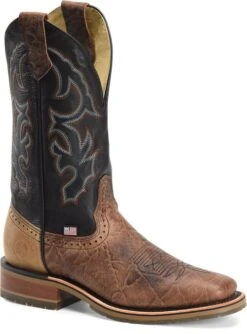 'Double H' Men's 12" Grissom SR Square Toe I.C.E. ™ Roper - Kenia Cognac / Summer Tan / Black -Outdoor Clothing Shop DH4644 500xauto 1024x1024@2x