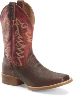 'Double H' Men's 12" Clifton Western Square Toe Roper - Buckskin / Red -Outdoor Clothing Shop DH6017 500xauto 1024x1024@2x
