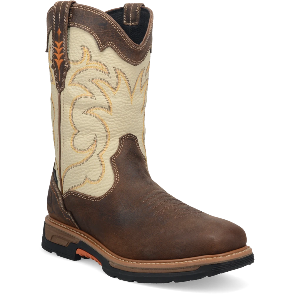 'Dan Post' Men's 11" Storm Tide EH WP Western Square Toe - Bone / Brown 2 'Dan Post' Men's 11" Storm Tide EH WP Western Square Toe - Bone / Brown - Image 2