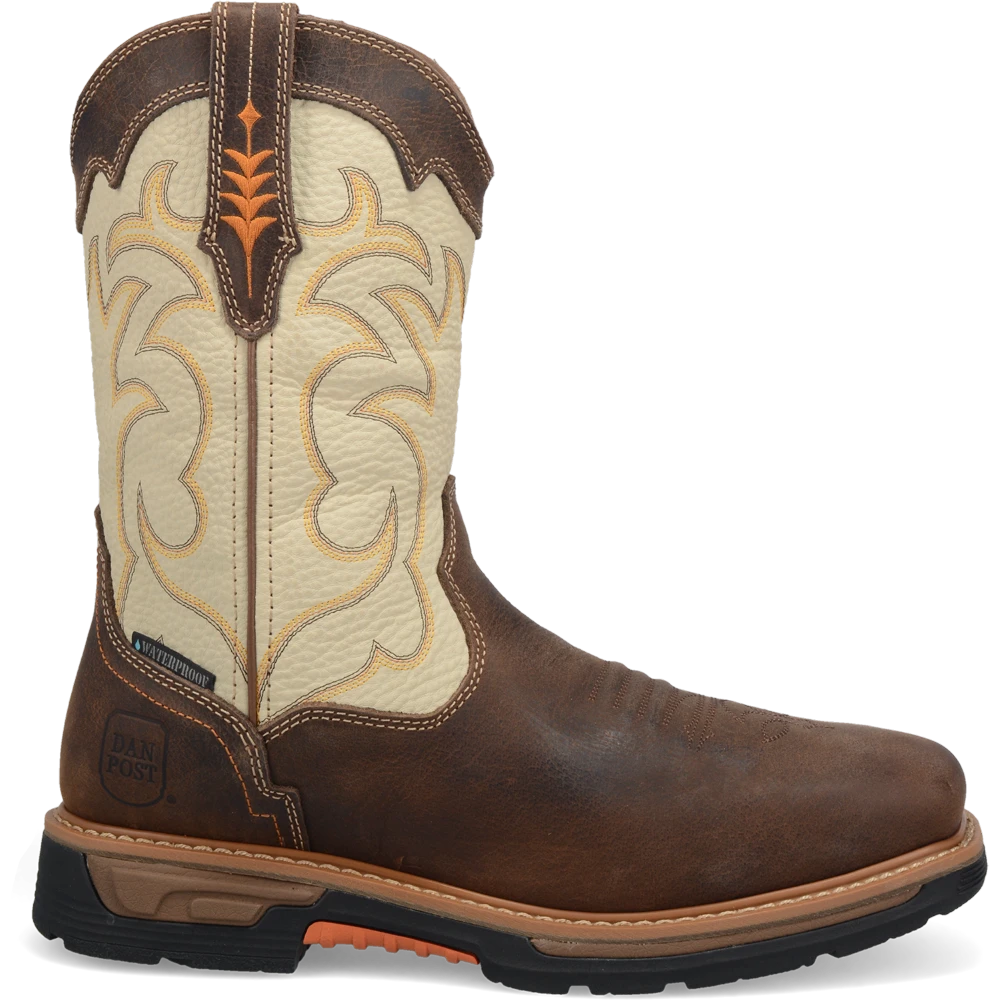 'Dan Post' Men's 11" Storm Tide EH WP Western Square Toe - Bone / Brown 1 'Dan Post' Men's 11" Storm Tide EH WP Western Square Toe - Bone / Brown