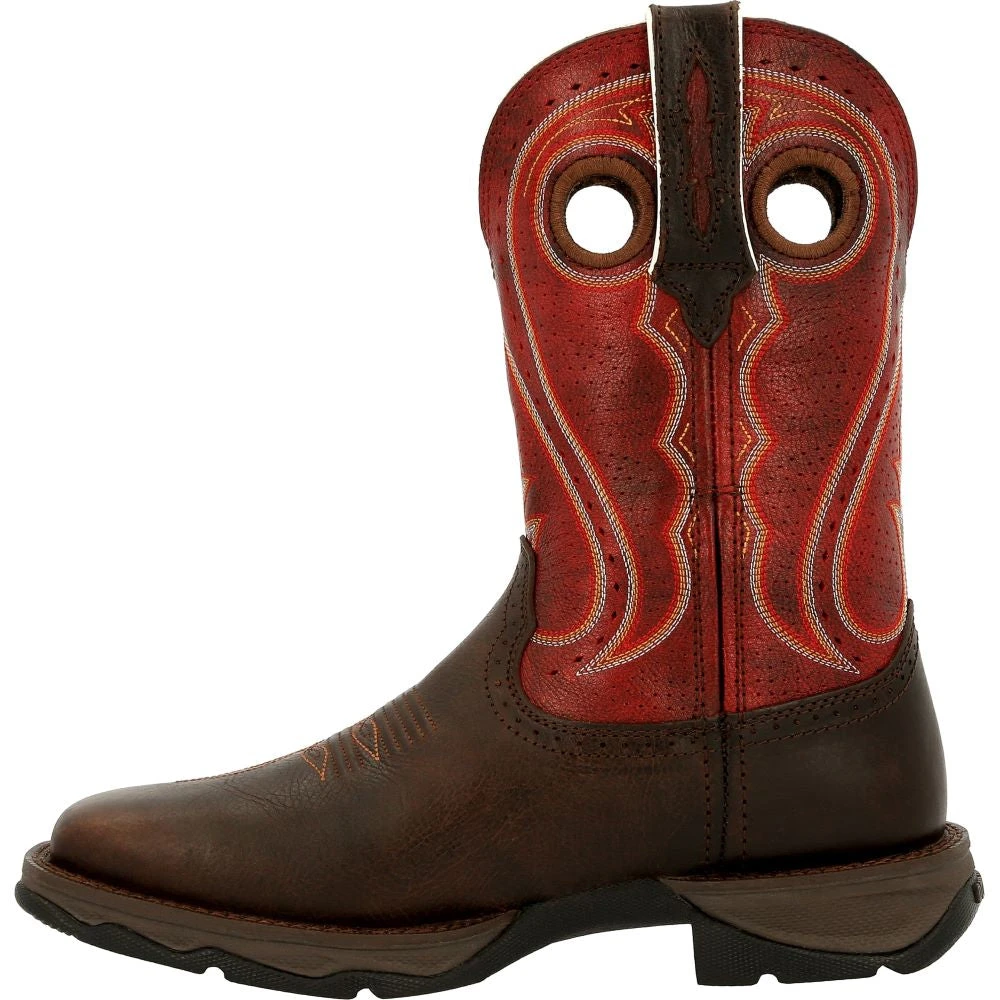'Durango' Women's 11" LADY REBEL Square Toe - Dark Chestnut And Crimson 6 'Durango' Women's 11" LADY REBEL Square Toe - Dark Chestnut And Crimson - Image 6