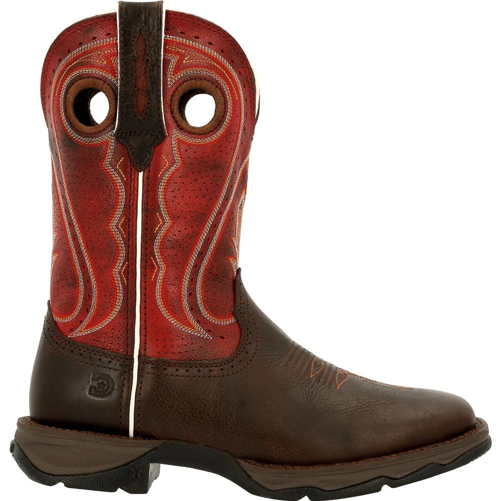 'Durango' Women's 11" LADY REBEL Square Toe - Dark Chestnut And Crimson 1 'Durango' Women's 11" LADY REBEL Square Toe - Dark Chestnut And Crimson
