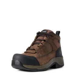 'Ariat' Women's Telluride WP Comp Toe - Brown -Outdoor Clothing Shop F19 WMS WORK Couto 10029481 3 4 front 1024x1024@2x