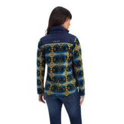 'Ariat' Women's Prescott Insulated Fleece Jacket - Navy Sonoran Print -Outdoor Clothing Shop F22 WMS WEST 10041818 back 1024x1024@2x