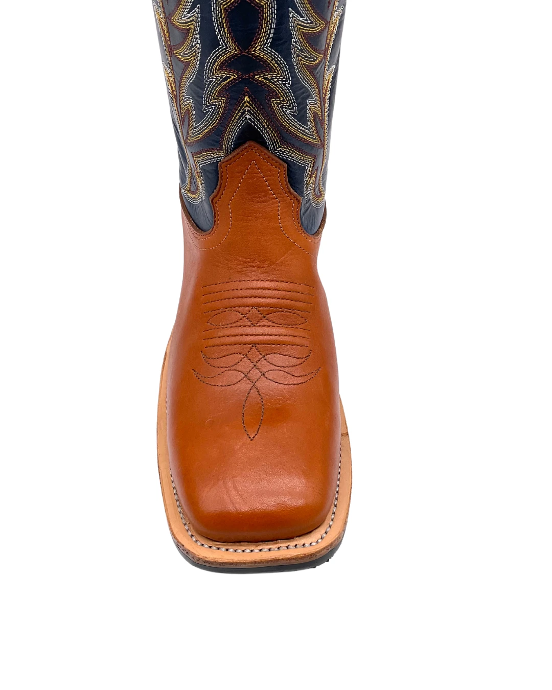 'Fenoglio Boots' Men's 13" Boomer Western Square Toe - Russet / Blue 2 'Fenoglio Boots' Men's 13" Boomer Western Square Toe - Russet / Blue - Image 2