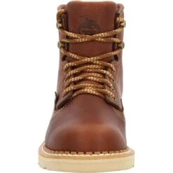 'Georgia Boot' Men's 6" Wedge Moc Toe EH Soft Toe - Brown -Outdoor Clothing Shop GB00356 front 1024x1024@2x