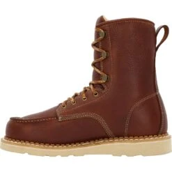 'Georgia Boot' Men's 8" Wedge Moc Toe EH Soft Toe - Brown -Outdoor Clothing Shop GB00480 instep profile 1024x1024@2x