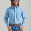 Wrangler 'George Strait' Men's Printed Snap Front - Blue