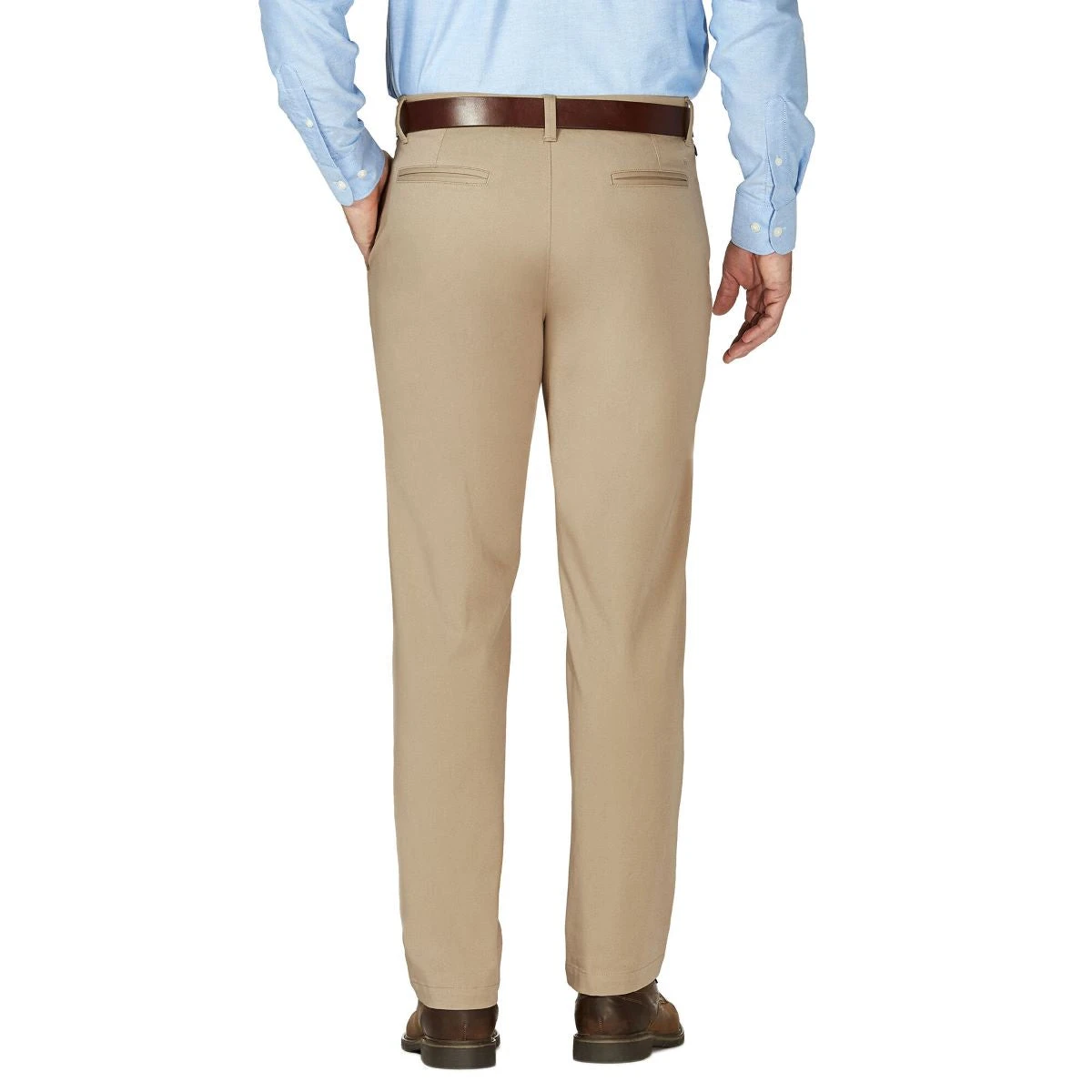 'Haggar' Men's Luxury Comfort Chino Flat Front - Khaki 2 'Haggar' Men's Luxury Comfort Chino Flat Front - Khaki - Image 2