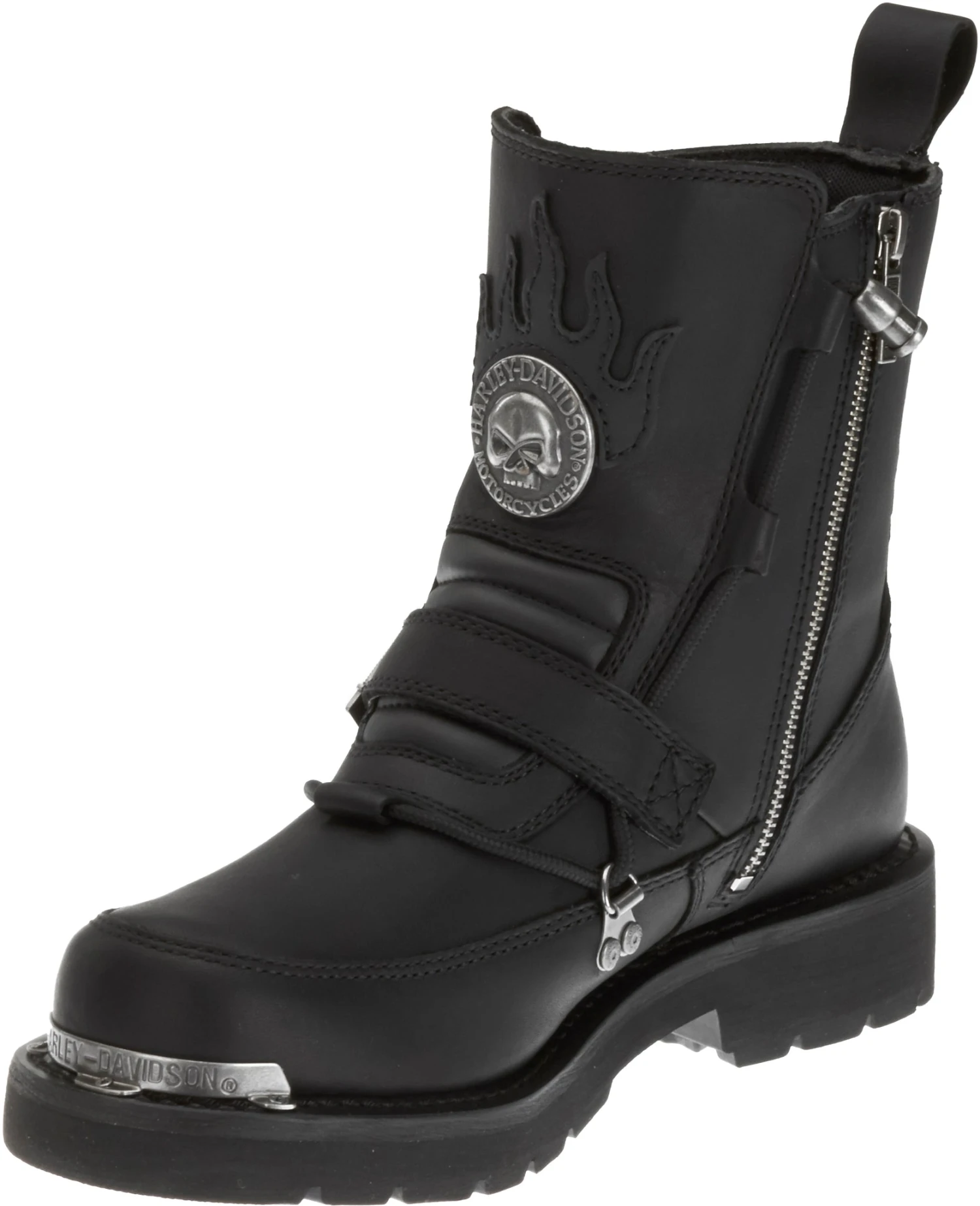 'Harley Davidson' Men's 6" Distortion Skull Zip Boot - Black 4 'Harley Davidson' Men's 6" Distortion Skull Zip Boot - Black - Image 4
