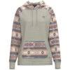 'Hooey' Women's "Summit" Aztec Pattern Hoody - Cream / Pink / Grey