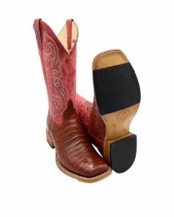 'Anderson Bean' Men's 13" HorsePower Top Hand Western Square Toe - Brandy Caiman Belly / Red Sinsation -Outdoor Clothing Shop HP80036 1024x1024@2x