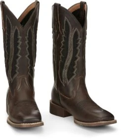 'Justin Brands' Women's 12" Jaycie Western Square Toe - Brown -Outdoor Clothing Shop JST 002 GY2971 1024x1024@2x