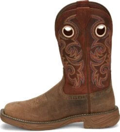 'Justin' Men's 11" Rush Western Square Toe - Peanut Tan / Bronze Orange -Outdoor Clothing Shop JST 009 SE7402 1024x1024@2x