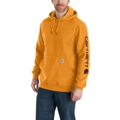 'Carhartt' Men's Midweight Logo Hoodie - Marigold Heather