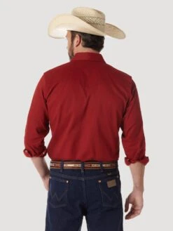 'Wrangler' Men's Advanced Comfort Cowboy Cut Snap Front - Red -Outdoor Clothing Shop MACW06R BB01 RGFF PRD 1024x1024@2x
