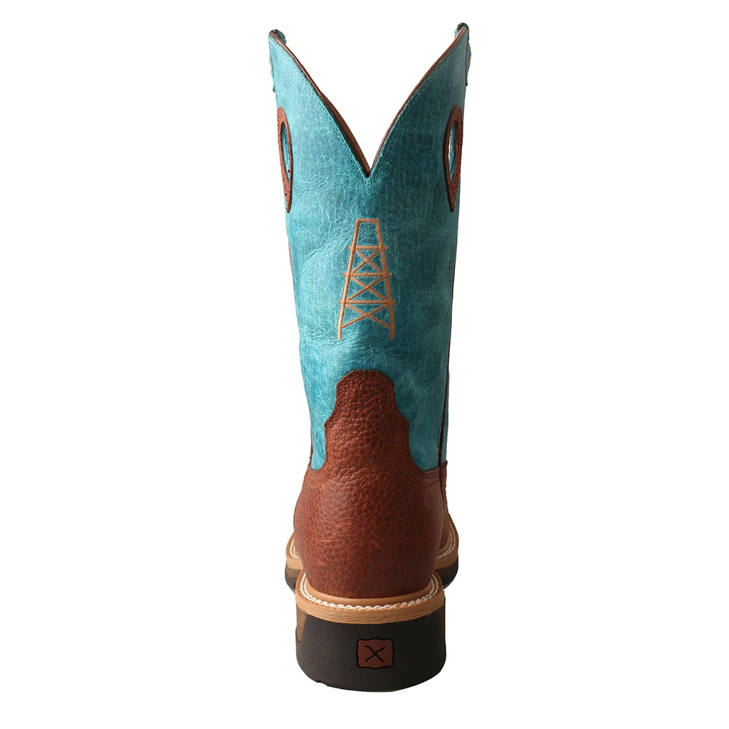 'Twisted X' Men's 12" Lite Cowboy EH Alloy Comp Toe - Brown / Turquoise 3 'Twisted X' Men's 12" Lite Cowboy EH Alloy Comp Toe - Brown / Turquoise - Image 3
