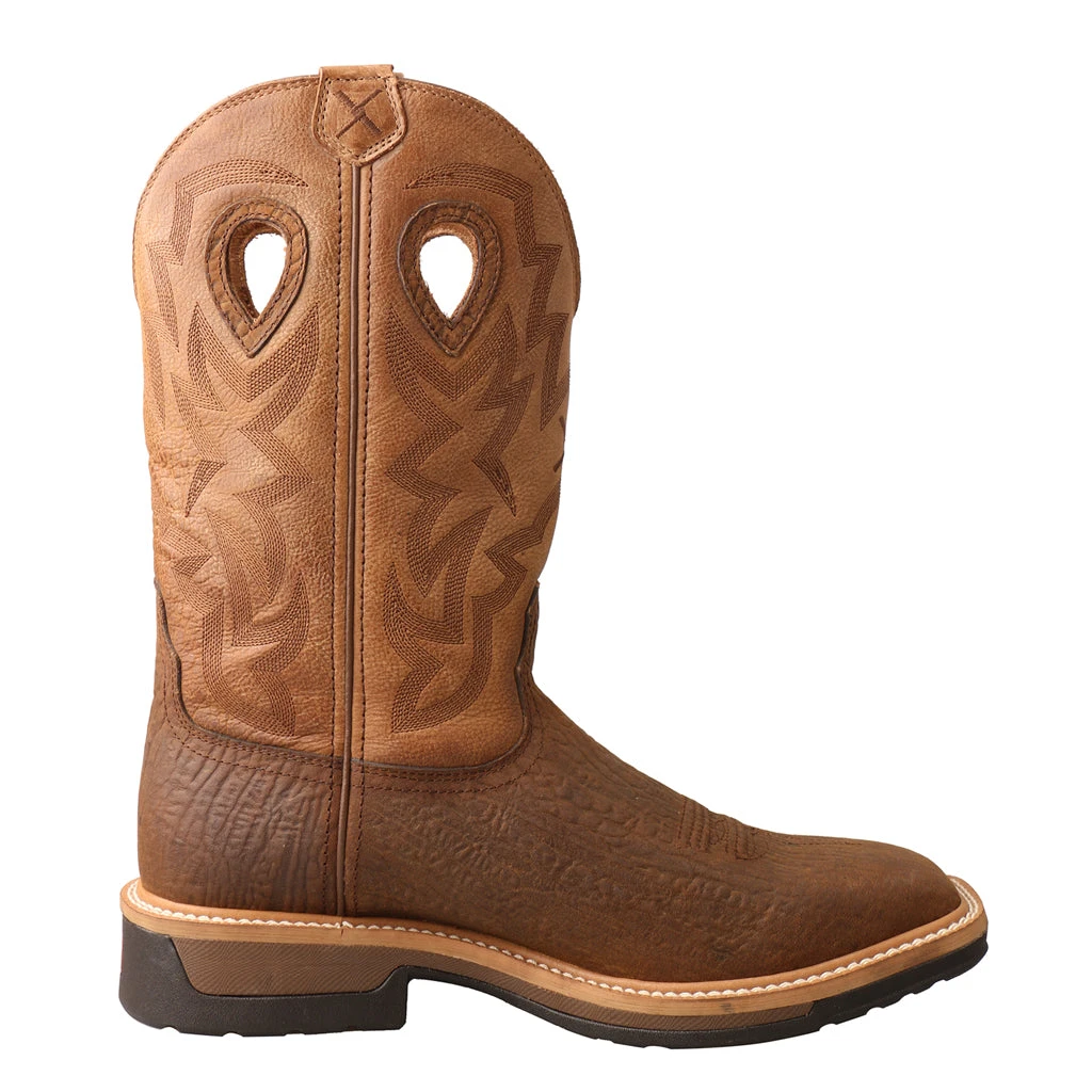 'Twisted X' Men's Lite Western WP Work - Dk. Brown / Tan 5 'Twisted X' Men's Lite Western WP Work - Dk. Brown / Tan - Image 5