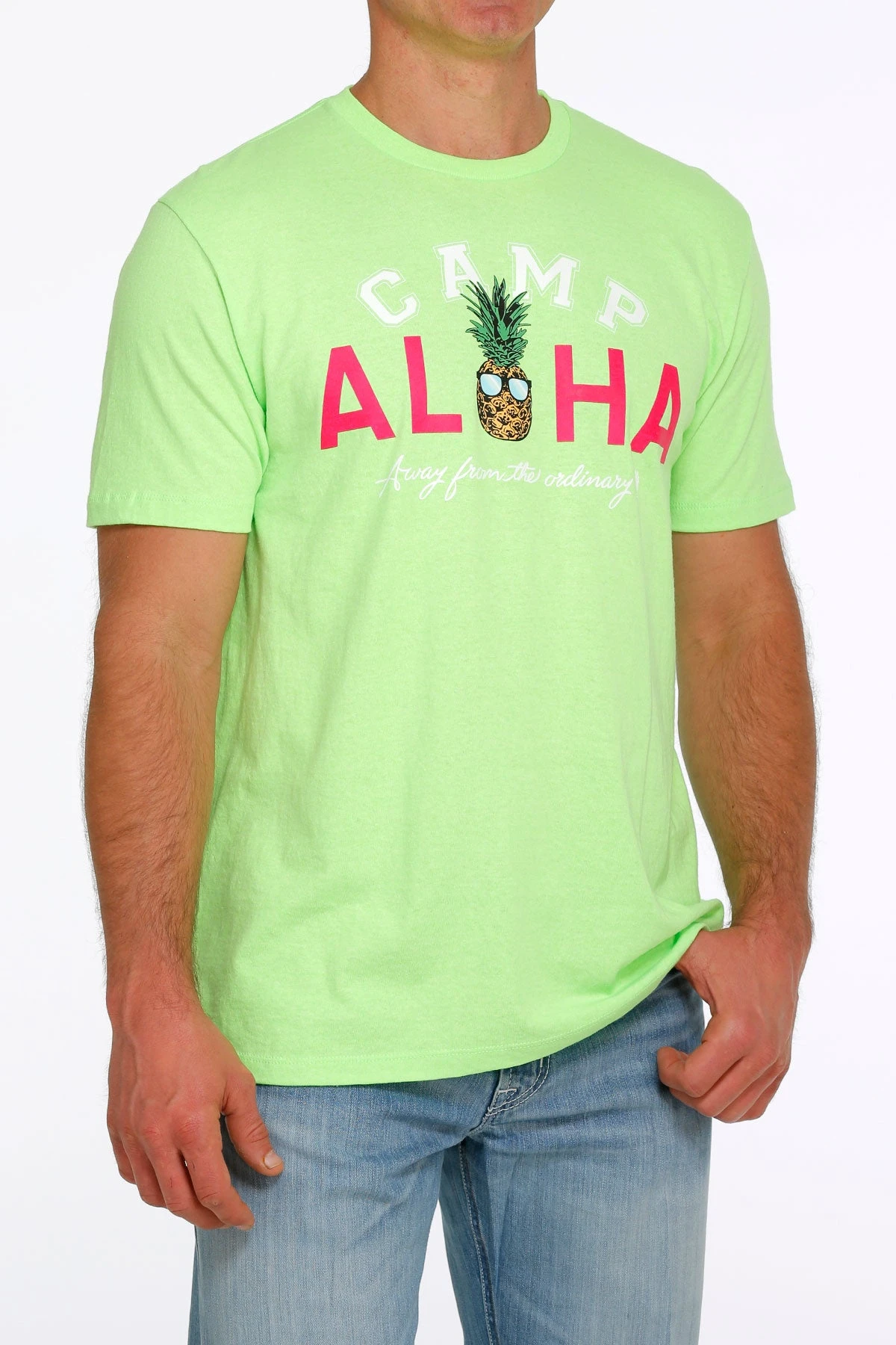 'Cinch' Men's Camp Aloha T Shirt - Heather Green 1 'Cinch' Men's Camp Aloha T Shirt - Heather Green