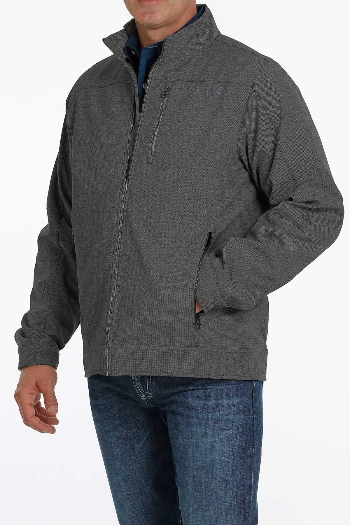 'Cinch' Men's Concealed Carry Bonded Logo Jacket - Charcoal 2 'Cinch' Men's Concealed Carry Bonded Logo Jacket - Charcoal - Image 2