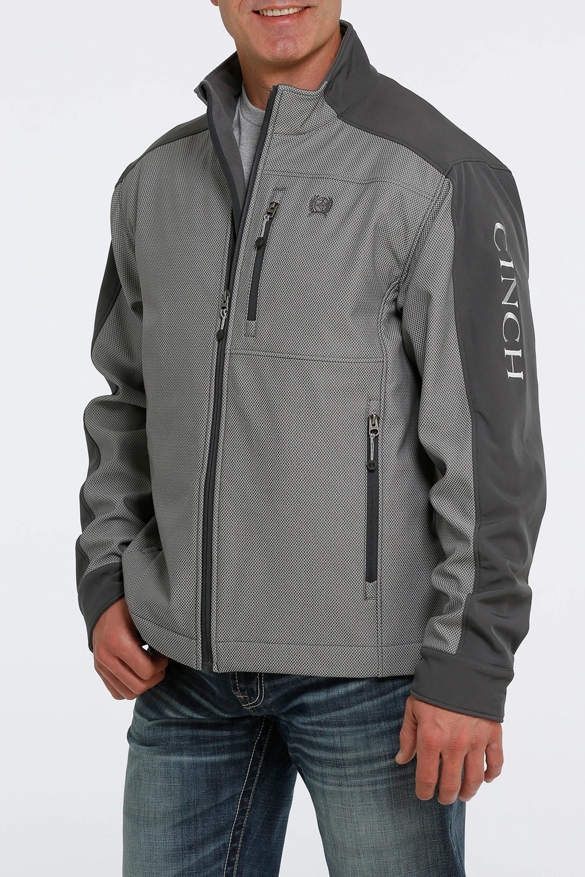 'Cinch' Men's Concealed Carry Textured Bonded Jacket - Grey 2 'Cinch' Men's Concealed Carry Textured Bonded Jacket - Grey - Image 2