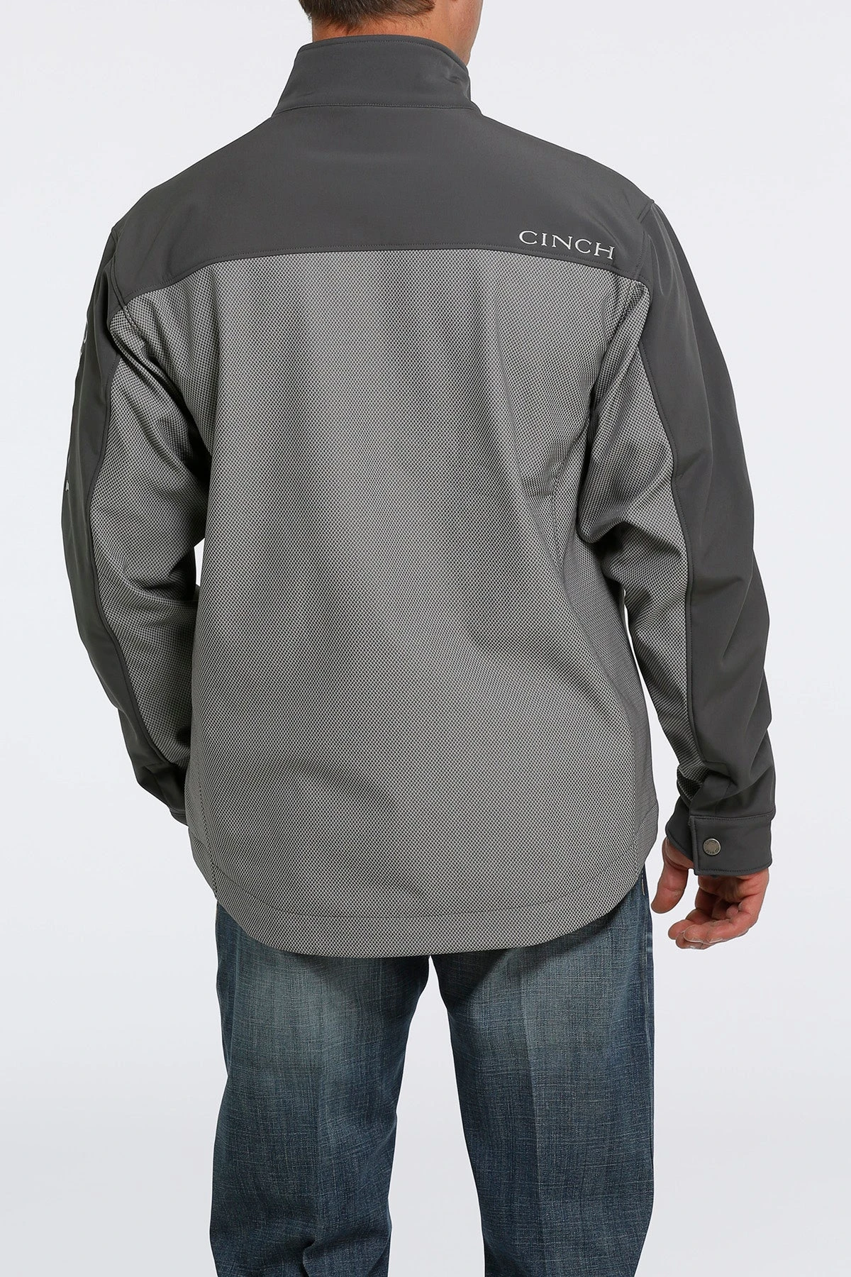 'Cinch' Men's Concealed Carry Textured Bonded Jacket - Grey 4 'Cinch' Men's Concealed Carry Textured Bonded Jacket - Grey - Image 4