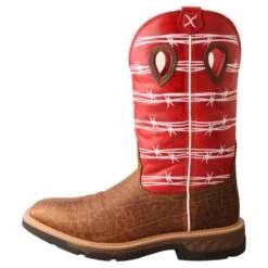 'Twisted X' Men's 12" Western Work Square Toe - Distressed Saddle / Ruby Red -Outdoor Clothing Shop MXB0008 LT 4800x4800 dbb7cdd8 07a2 4a73 8bce 4667d672a281 1024x1024@2x