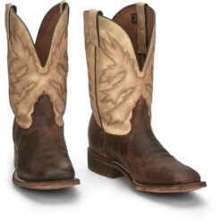 'Nocona' Men's 11" Henry Western Square Toe - Antiqued Brown Cowhide / Vintage Stone -Outdoor Clothing Shop NCA 002 HR5570 1024x1024@2x