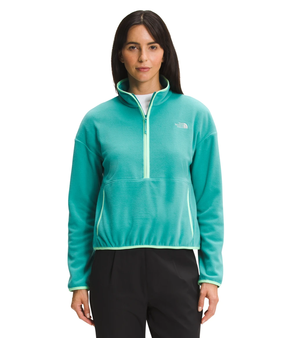 'The North Face' Women's TKA Glacier Crop Pullover - Porcelain Green 1 'The North Face' Women's TKA Glacier Crop Pullover - Porcelain Green