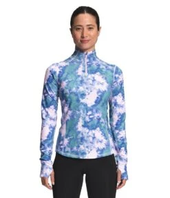 'The North Face' Women's Printed Winter Warm Essential 1/4 Zip - Lavender Fog