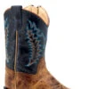 'Old West' Toddler's Western Square Toe - Tan / Blue