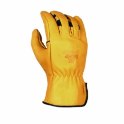 'Bear Knuckles' Double Wedge™ Fleece-Lined Water Resistant Cowhide Driver Glove - Yellow